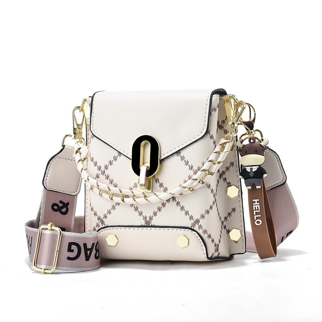 Xiaoyu Small Crossbody Bags for Women Fashion Cell Phone Purse Shoulder Handbags with Wide Strap (Beige)