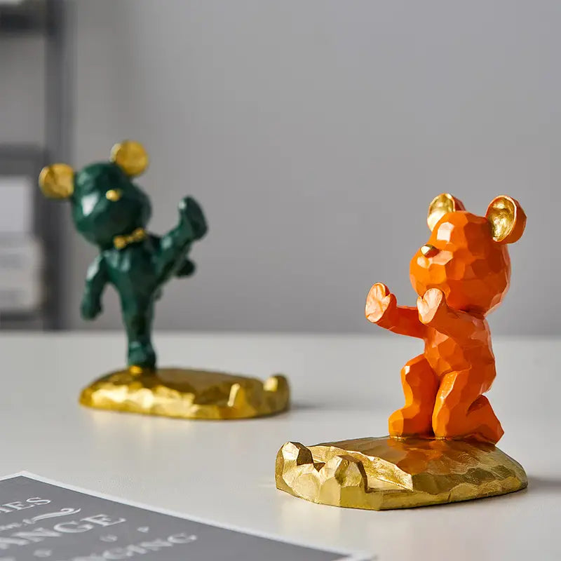 Cute Cartoon Violent Bear Mobile Phone Holder Decor